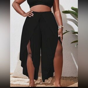 Black bathing suit cover